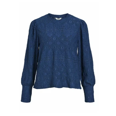 Afbeelding van OBJECT top OBJFEODORA van gerecycled polyester donkerblauw
