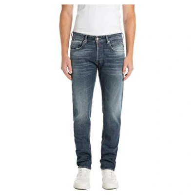 Afbeelding van Replay heren Grover straight leg jeans met donkere wassing in de kleur Indigo, maat: W31/L32