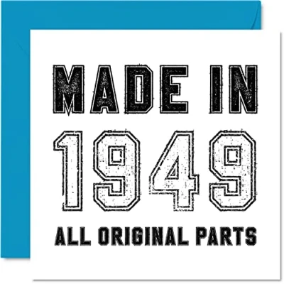 Afbeelding van 74e verjaardagskaart voor mannen vrouwen hem haar gemaakt in 1949 alle originele onderdelen grappige vierenzeventig vierenzeventigste opa oma mama papa, 145 mm x humor