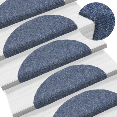 Afbeelding van Trapmat zelfklevend 56x17x3 cm naaldvilt blauw 15 st