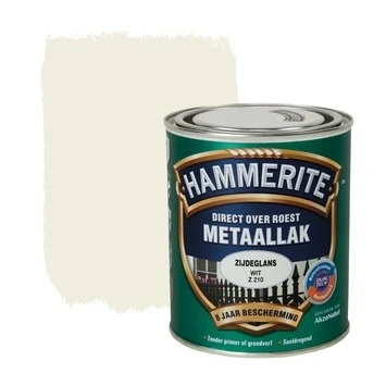 Afbeelding van Hammerite Metaallak Zijdeglans Wit 0,75 liter