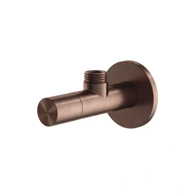 Afbeelding van HotBath Archie Hoekstopkraan rond met filter 1/2&quot; Geborsteld Koper PVD AR2002BCP