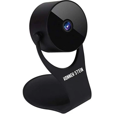 Afbeelding van Konnek Stein Beveiligingscamera 1080p HD Indoor Draadloze Smart Home Camera Detectie met Nachtzicht 2 Way Audio Werkt Alexa Assistant Zwart