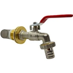 Afbeelding van Regenton tapkraan / vatkraan messing vernikkeld 3/4&quot; 1&quot;