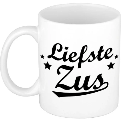 Afbeelding van Liefste zus cadeau mok / beker voor 300 ml feest mokken