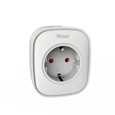 Afbeelding van Merten Wiser Smart Plug (tussenstekker) Merten, compatibel met Amazon Alexa en Google Assistant, stopcontact, besturing via app ter plaatse of op afstand, WLAN stopcontact