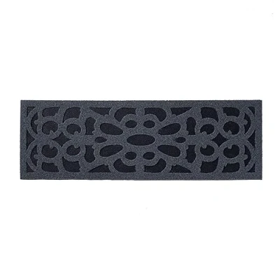 Afbeelding van Nicoman Milieuvriendelijke deurmat, antislip, zwaar belastbare rubberen barrière, schrapen, binnen, buiten, entree, tuin, garage, anti vermoeidheid waterdicht (grijs, smal, 75 x 25 cm)