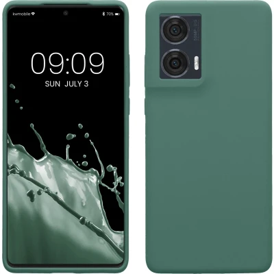 Afbeelding van kwmobile telefoonhoesje geschikt voor Motorola Edge 50 Fusion Hoesje met siliconen coating Smartphone case in dennengroen