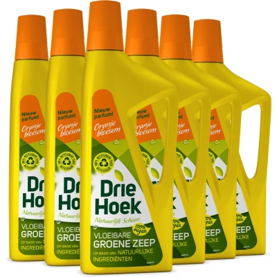 Afbeelding van 6x Driehoek Vloeibare Zeep Oranjebloesem 725 ml