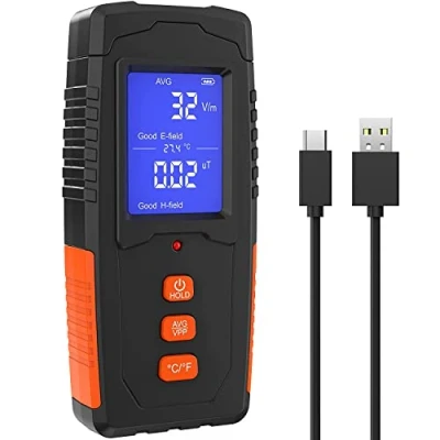 Afbeelding van EMF Meter Oplaadbare Elektromagnetische Veldstralingsdetector Handheld Digitale LCD Reader Temperatuurmeting, Tester voor Home Inspecties, Outdoor en Ghost Hunting