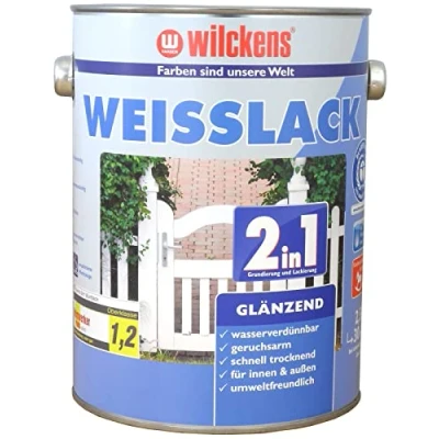 Afbeelding van Wilckens 2 in 1 witte lak glanzend, 2,5 l