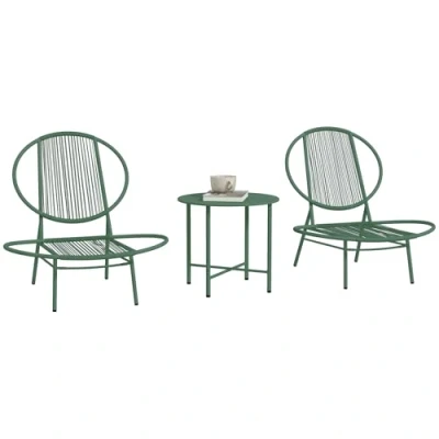 Afbeelding van Outsunny Buiten Bistroset Staal 74x68x78cm Donkergroen