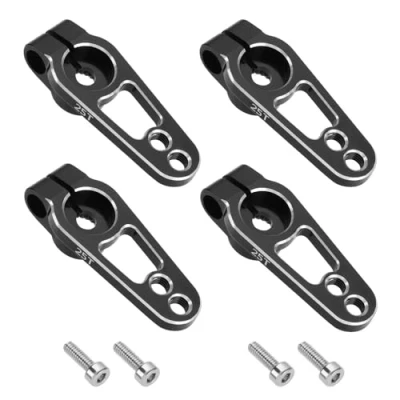 Afbeelding van YINETTECH 4 Stks 25T Servo Hoorn Arm Aluminium Enkelzijdige Stuurarm M3 Draad voor 1/10 Schaal RC Auto Compatibel met Futaba Servomotoren, Zwart