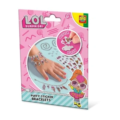 Afbeelding van SES L.O.L. puffy sticker armbanden maak je eigen sieraden met stickers genoeg voor 2 armbandjes
