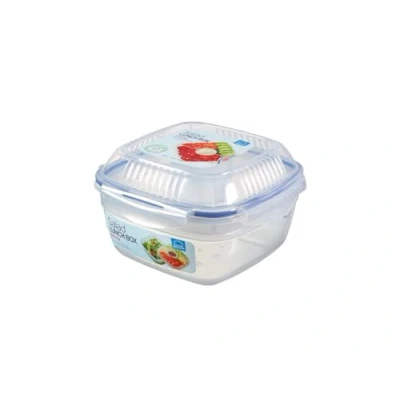 Afbeelding van Lock&amp;Lock Saladebox Salade Lunchbox to go Lunchtrommel Lekvrij Met verdeelvakjes 1.6 liter Transparant LocknLock
