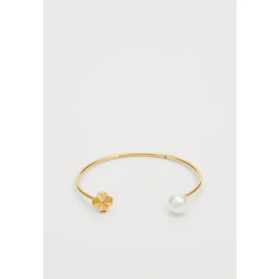 Afbeelding van kate spade new york Flower CUFF Armband white/goldcoloured, Dames, Maat: One Size, White/gold/coloured