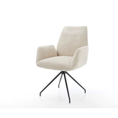 Afbeelding van Draaistoel Zoa Flex kruisframe conisch zwart cord beige 180 draaibaar