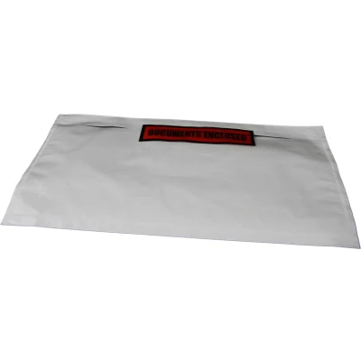 Afbeelding van 1000 stuks Paklijstenveloppen DL 228 x 120mm documents enclosed transparant