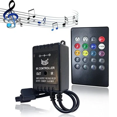 Afbeelding van RGB controller EPBOWPT LED Music 20 Keys IR Remote afstandsbediening voor DC 12V 3528/5050 SMD strips lichtband kleurverandering lichtbalk