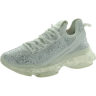 Afbeelding van Steve Madden Women&#039;s Maxima Sneaker, White Multi Rhinestone, 8.5