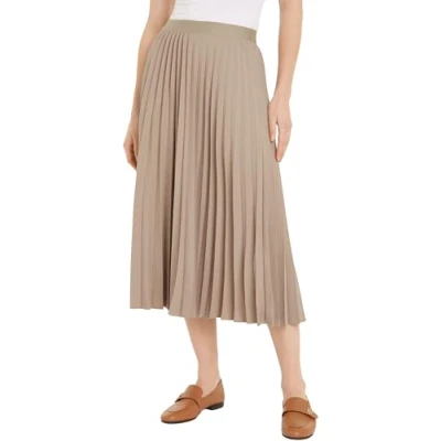 Afbeelding van Tommy Hilfiger Pleated MIDI Skirt Plooirok, Dames, Maat: 32, Beige