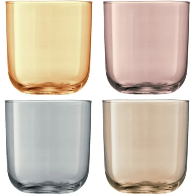 Afbeelding van L.S.A. Polka Tumbler 420ml Mother of Pearl Set van 4 Stuks Glas Transparant