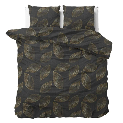 Afbeelding van Sleeptime Golden Leaf Dekbedovertrek Tweepersoons 200X200/220 + 2 x kussenslopen 60x70 Antraciet