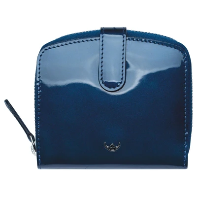 Afbeelding van Golden Head Portemonnee Carrara RFID Protect Zipped Ladies Purse Wallet Blue Donkerblauw