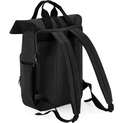Afbeelding van Recycled Twin Handle Roll Top Laptop Backpack BagBase 19 Liter Black
