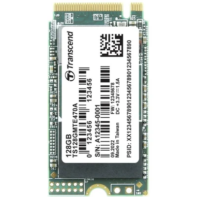 Afbeelding van Transcend MTE470A 128 GB NVMe/PCIe M.2 SSD 2242 harde schijf PCIe NVMe 3.0 x4 Industrial TS128GMTE470A