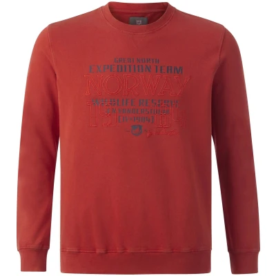Afbeelding van Jan Vanderstorm +FIT Collectie sweater AZZO Plus Size met printopdruk rood