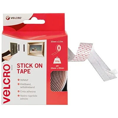 Afbeelding van VELCRO® VEL EC60214 Klittenband Om vast te plakken Haak en lusdeel (l x b) 2500 mm 20 Wit 2.5 m