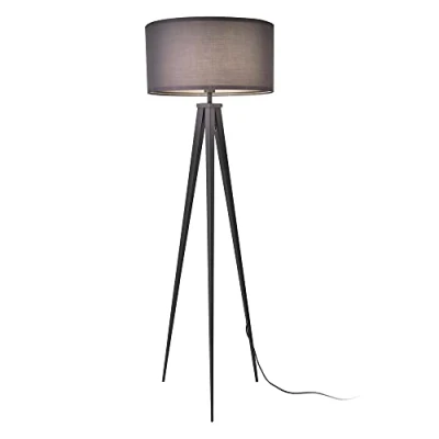 Afbeelding van Vloerlamp Faro staande lamp 153 cm tripod E27 lichtgrijs