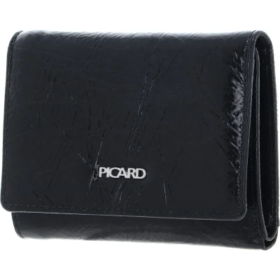 Afbeelding van PICARD Leren Portemonnee Cool Down 1 Flap Wallet Black Zwart