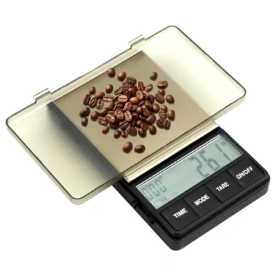 Afbeelding van QWORK® digitale weegschaal 1000 g/0.1 g espressokoffieweegschaal met timer LCD scherm Draagbare precisieweegschaal Batterijen niet inbegrepen
