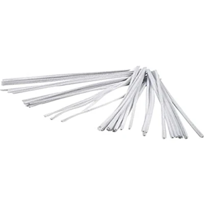 Afbeelding van Creotime Chenille Draad 50 Stuks 30 Cm 6 Mm Wit