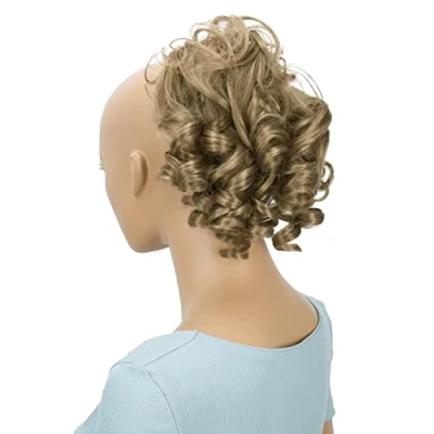 Afbeelding van CAISHA Haarstukje Scrunchy Updo Kapsels Bruidskapsels Volumineus Krullend Rommelig Knotje Donkerblond G3L