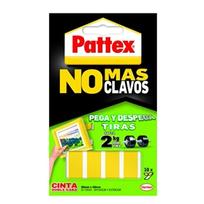 Afbeelding van Pattex Dubbelzijdige Tape Strips Geen Nagels meer die Verwijderbaar bevestigen, 10