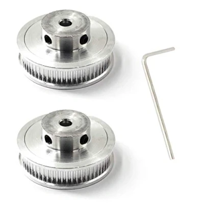 Afbeelding van pulley 60 tanden tandriemschijf 5 mm boring katrollen voor kabels 10 3D printer tandriem rol verpakking met 2 (moersleutel inbegrepen)