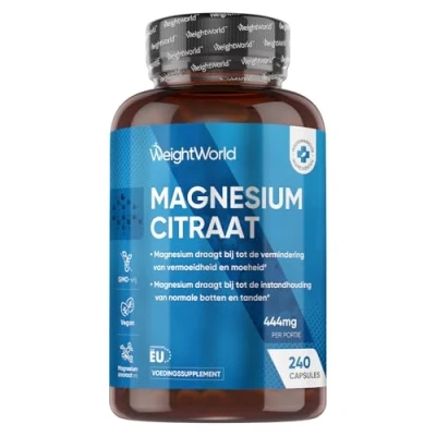 Afbeelding van WeightWorld magnesium Citraat 440 mg elementair per portie 240 capsules voor 4 maanden