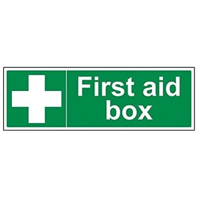 Afbeelding van VSafety 31014BJ S &quot;First Aid Box&quot; First Algemeen Teken, Zelfklevend, Landschap, 450 mm x 150 mm, Groen