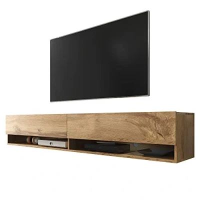 Afbeelding van Selsey Wander Tv lowboard/tv kast Wotan eiken houtlook hangend 100 cm