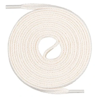 Afbeelding van Mount Swiss Platte veters van 100% katoen voor sneakers en sportschoenen zeer scheurvast 7 mm breed kleur ecru lengte 90cm