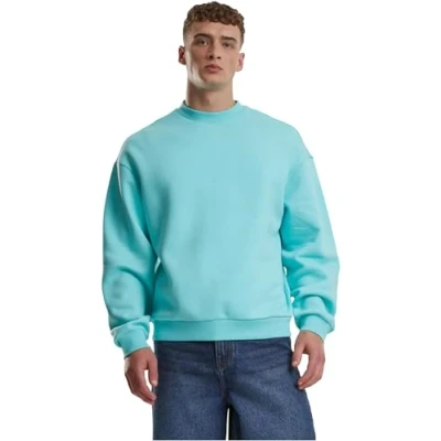 Afbeelding van Urban Classics Fluffy Crewneck Herensweater met ronde hals, oversized fit, maten S 5XL, Berylblue, 4XL