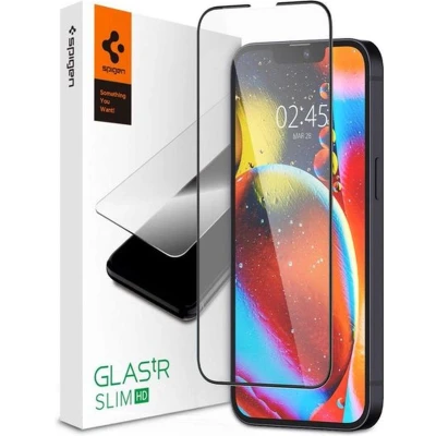 Afbeelding van Spigen Screenprotector Full Cover Glass iPhone 13 / Pro 14 Black AGL03392