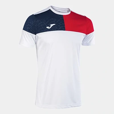 Afbeelding van Joma crew sport t shirt heren l wit/rood/blauw