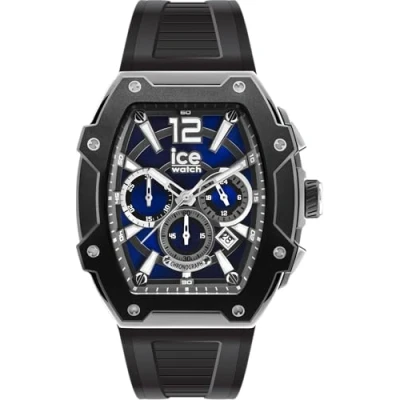 Afbeelding van ICE Watch boliday Black blue silver Steel Zwart herenhorloge met siliconen band 024364 (Large)