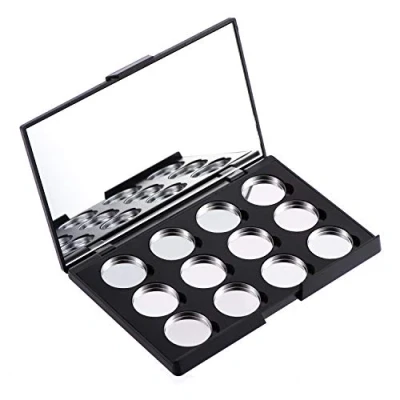 Afbeelding van Allwon leeg magnetisch make uppalet voor oogschaduw met spiegel en 12 stuks ronde metalen pannen van 26 mm