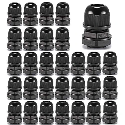 Afbeelding van Gebildet 30pcs Kabelwartel, PG13.5 Kunststof IP68 Waterdicht Verstelbare 6.0 12mm Kabelwartelverbinding met Pakkingen, M20x1.5 Draadconnector, Draadbeschermer(Zwart)