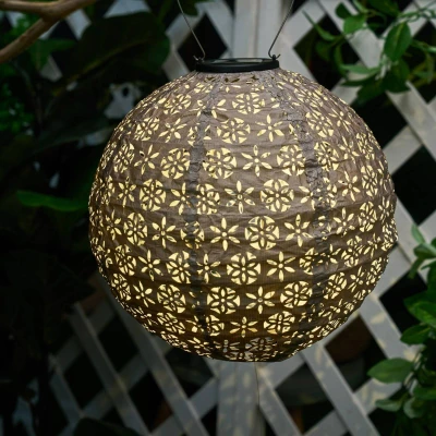 Afbeelding van Pauleen Led solarlamp Sunshine Dreamer lampion solar taupe Tyvek vlies